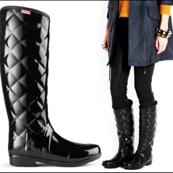 Hunter Shoes - Hunter Regent Savoy Quilted Wellington Boots 5